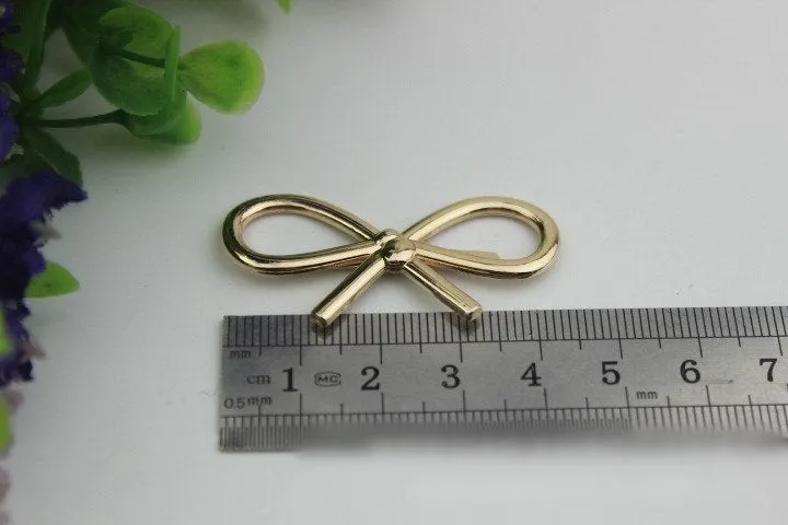 Bow Purse Label 2/20pcs Bag Hardware Charm Gold Gunmetal Black Handmade Purse Handbag Making Metal Decoration 45mm 1 3/4" Wholesale Supplies