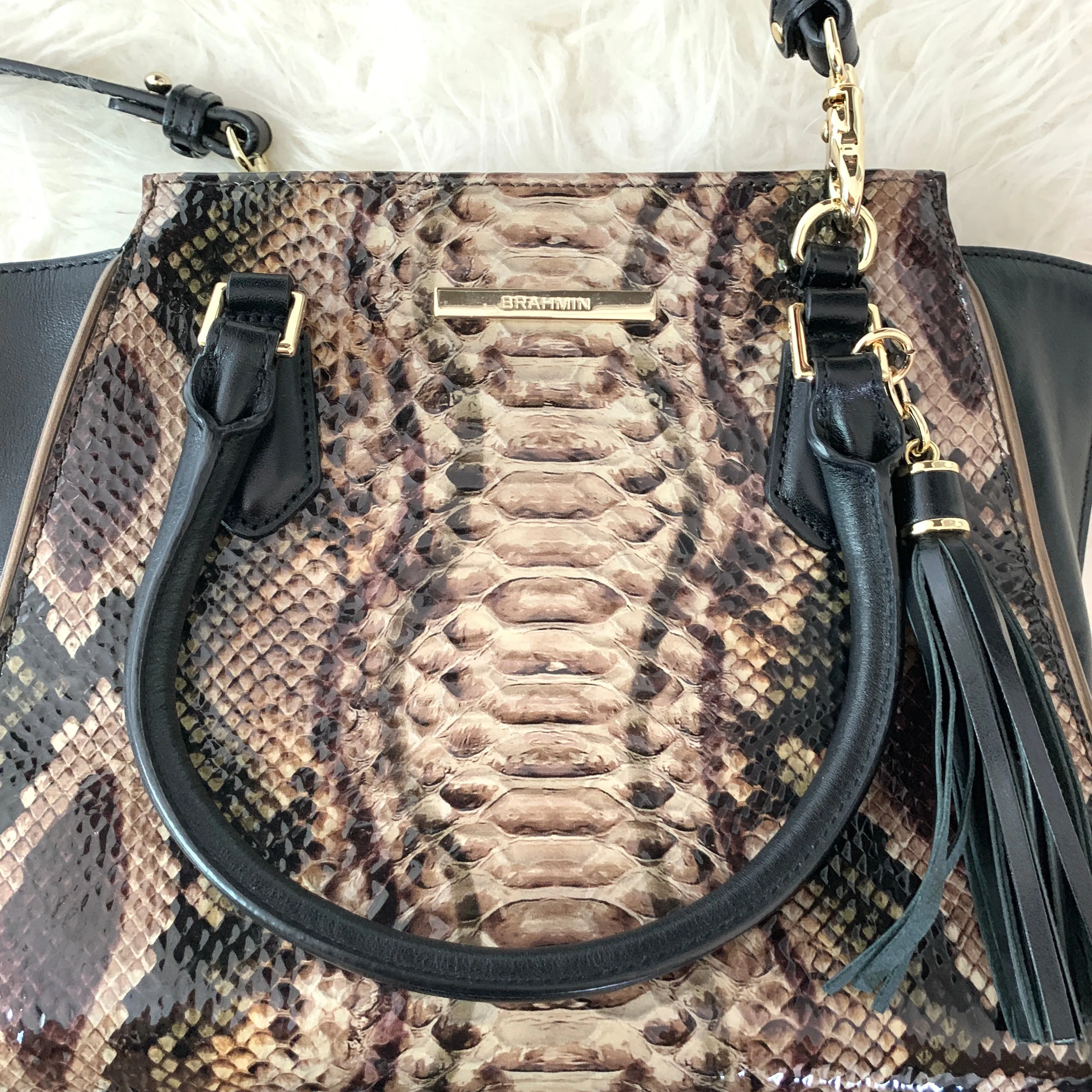 Brahmin Snakeskin Priscilla Mini Crossbody