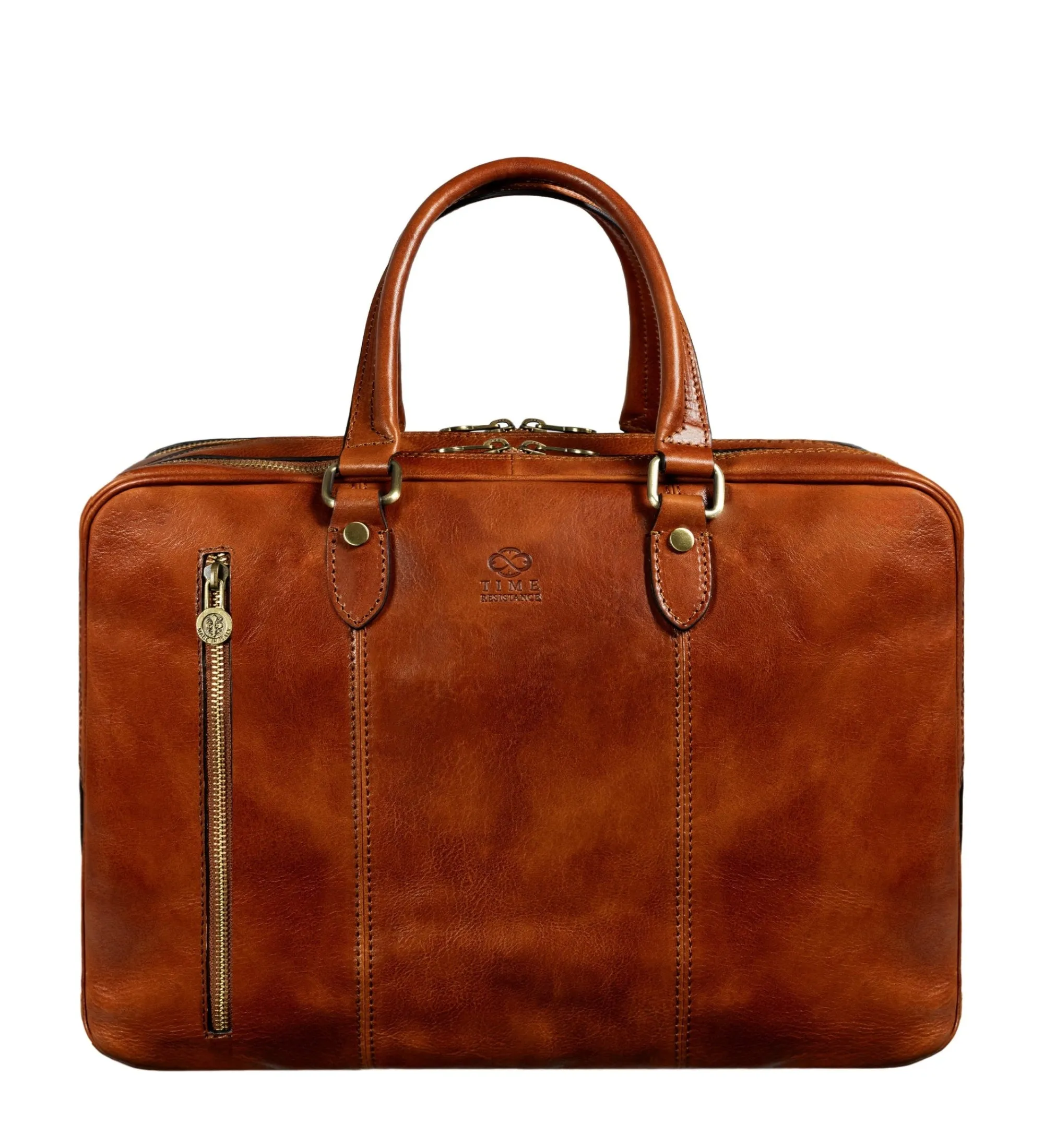 Brown Full-Grain Italian Leather Convertible Briefcase Backpack - A Farewell to Arms