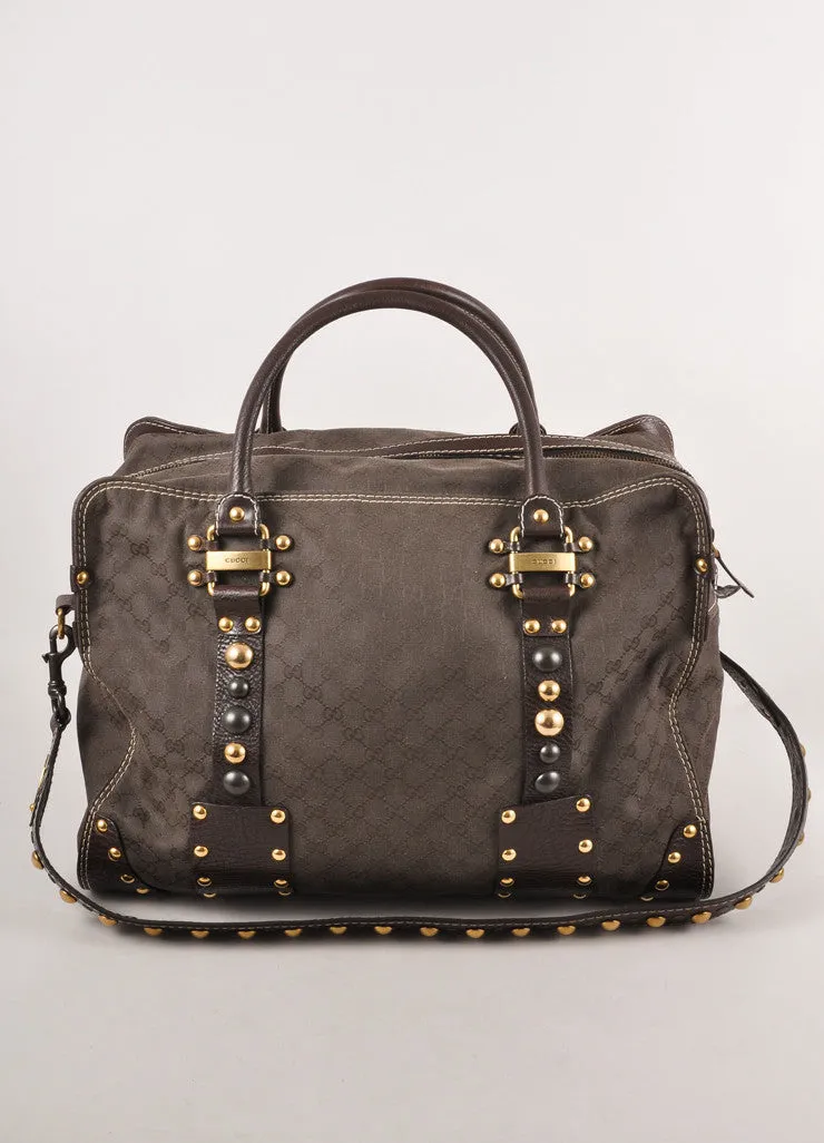 Brown Monogram Babouska Collection Gold Studded Large Duffel Bag