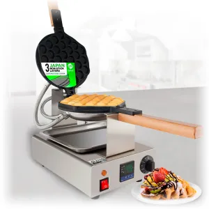 Bubble Waffle Maker Machine | Egg Waffle Iron | Professional Rotated Machine | Improved Digital & Manual Thermostat