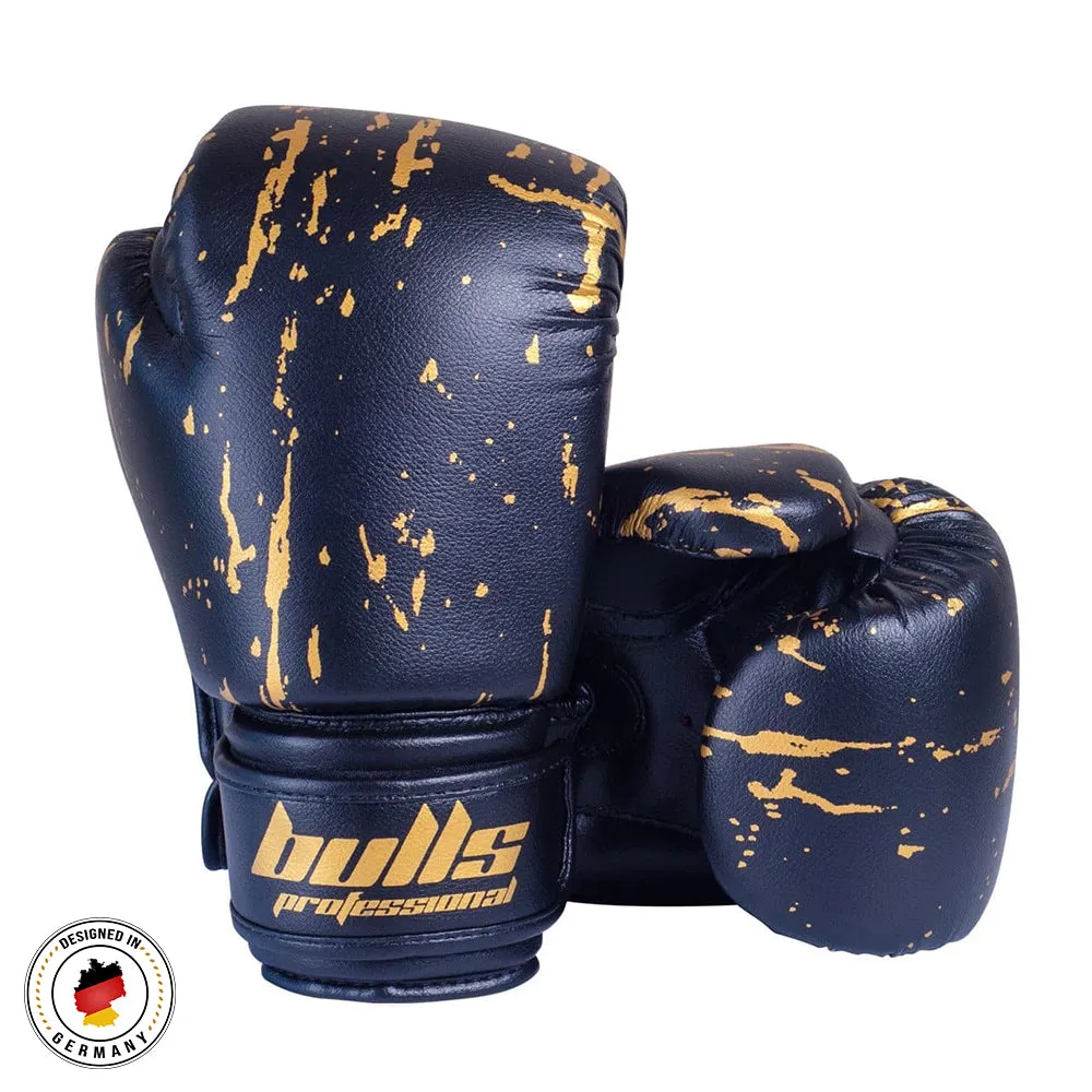 Bulls Professional Action Boxing Gloves - Black/Black