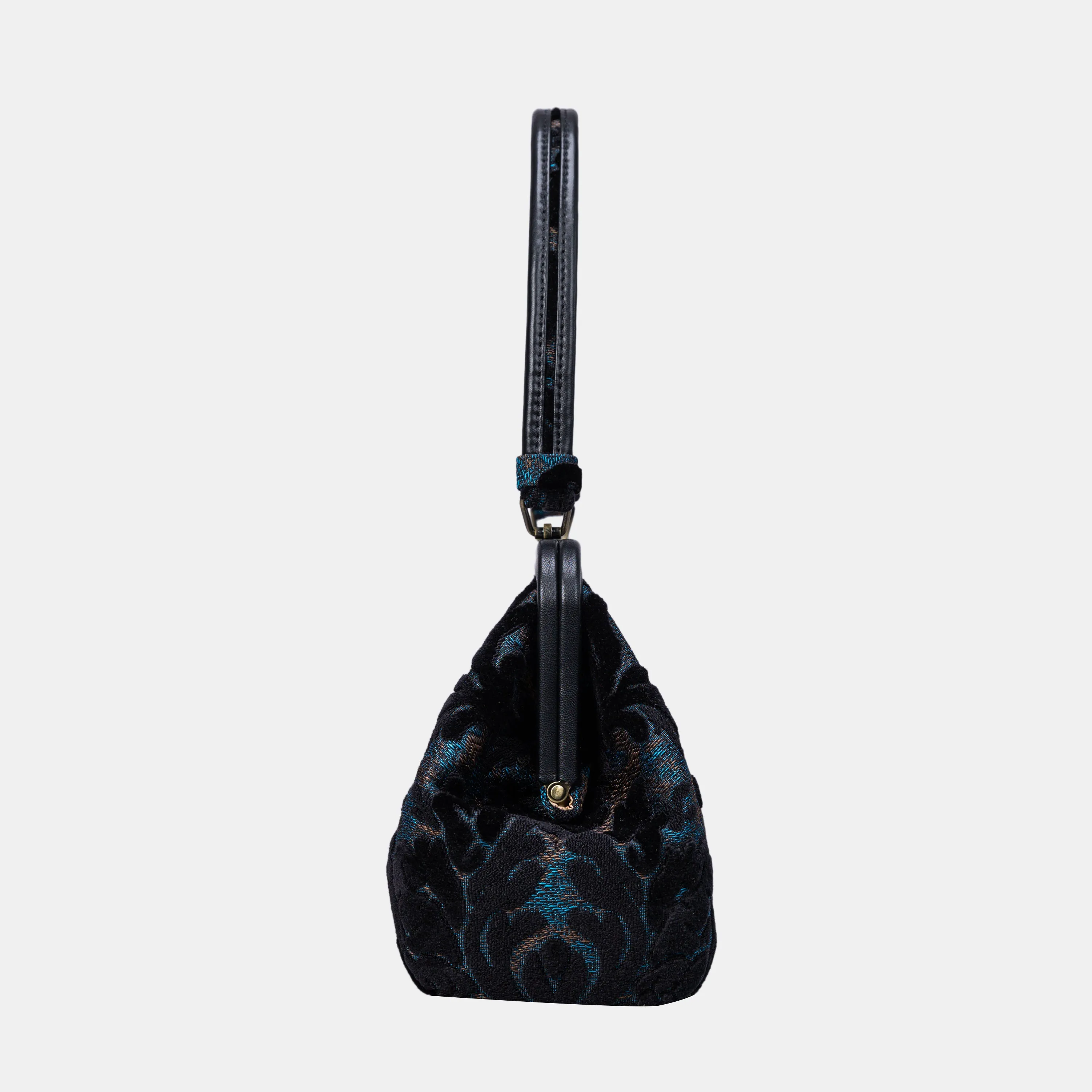 Burnout Velvet Black Shoulder Bag