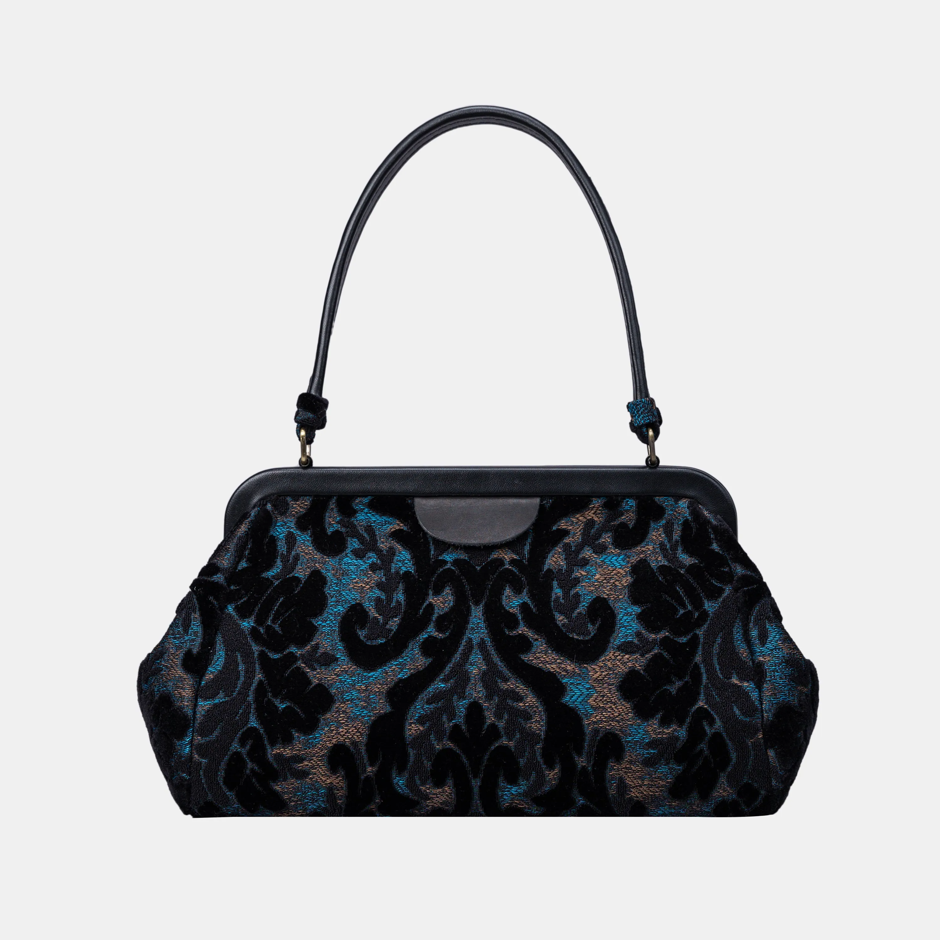 Burnout Velvet Black Shoulder Bag