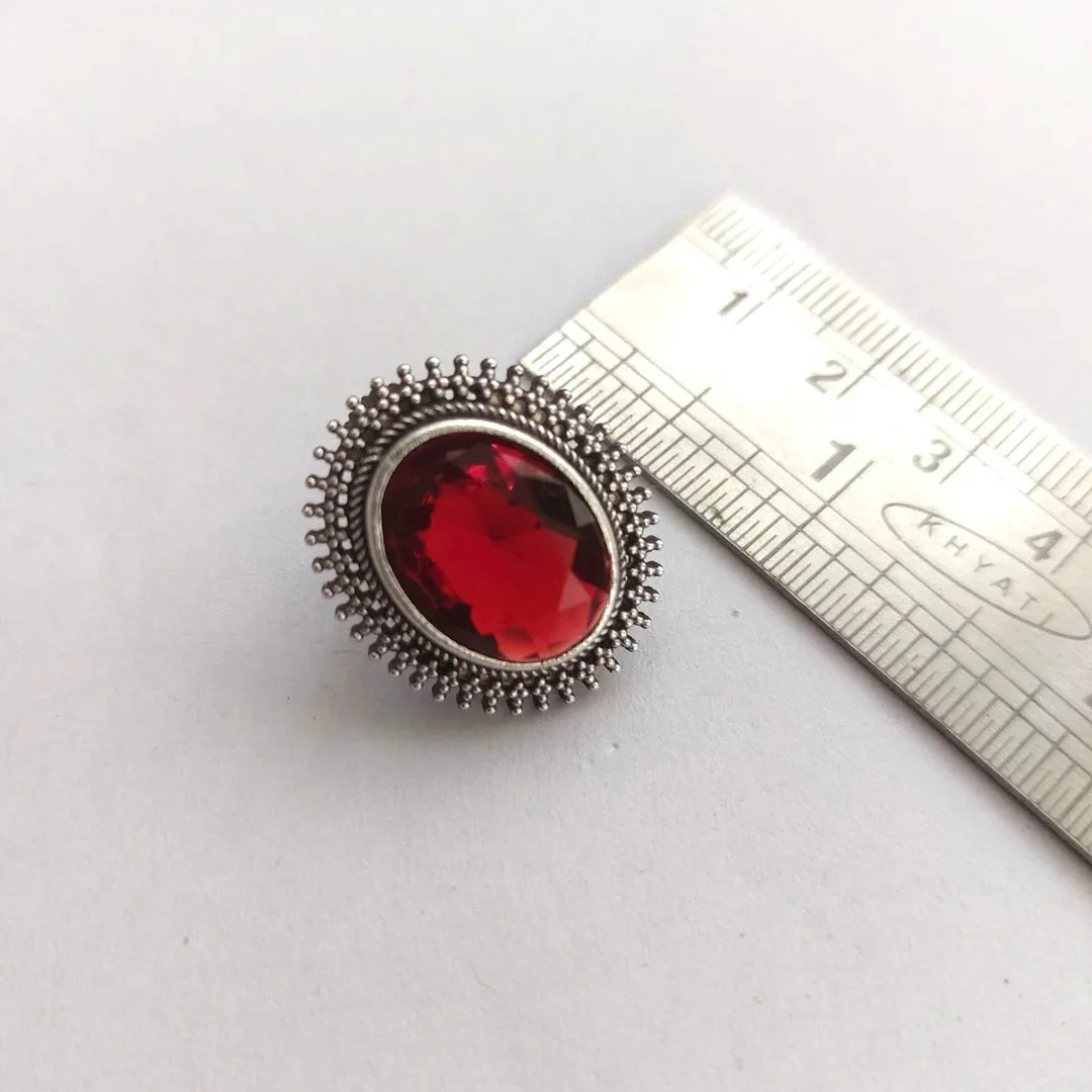 Candy Passion : Red Stone Stud Earring