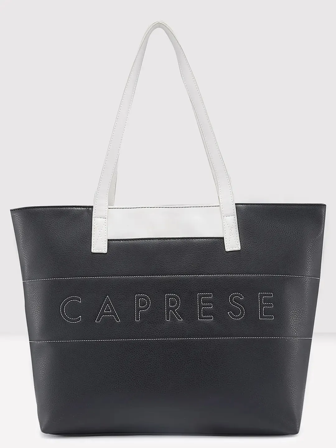 Caprese Narni Tote Medium Solid Womens Office Handbag Black