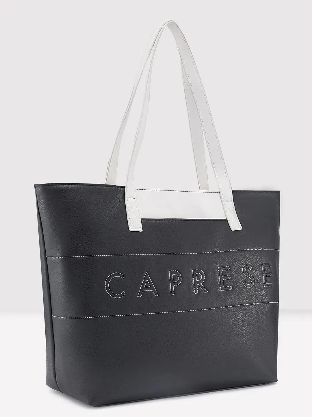 Caprese Narni Tote Medium Solid Womens Office Handbag Black