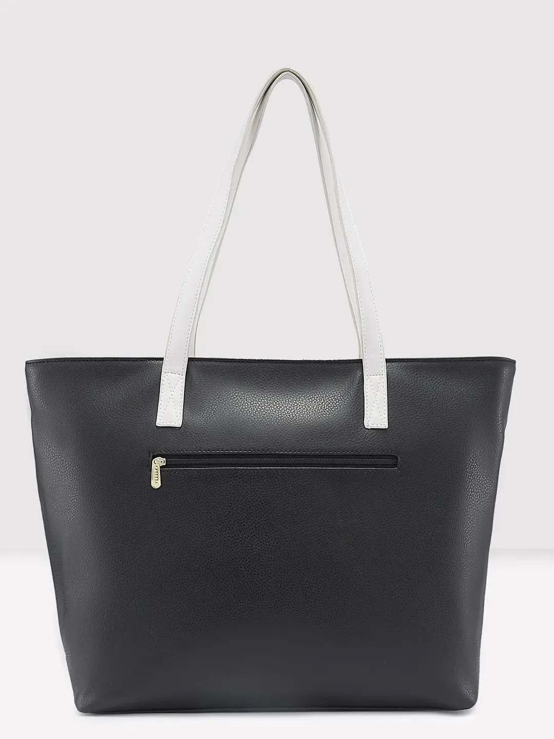 Caprese Narni Tote Medium Solid Womens Office Handbag Black