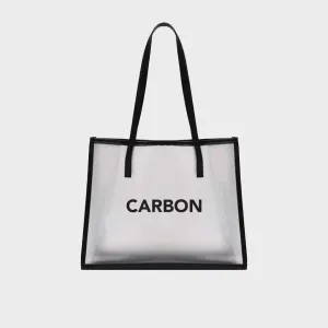 Carbon Frosted Matte Transparent Fashion Shopping  HandBag - Black