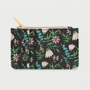 Card Holder Purse Dark Floral Faux Leather Estella Bartlett