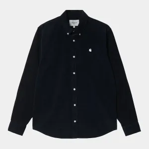 Carhartt WIP LS Madison Fine Cord Shirt - Dark Navy / White