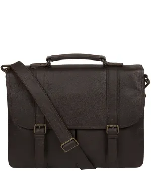 'Caxton' Brown Leather Briefcase