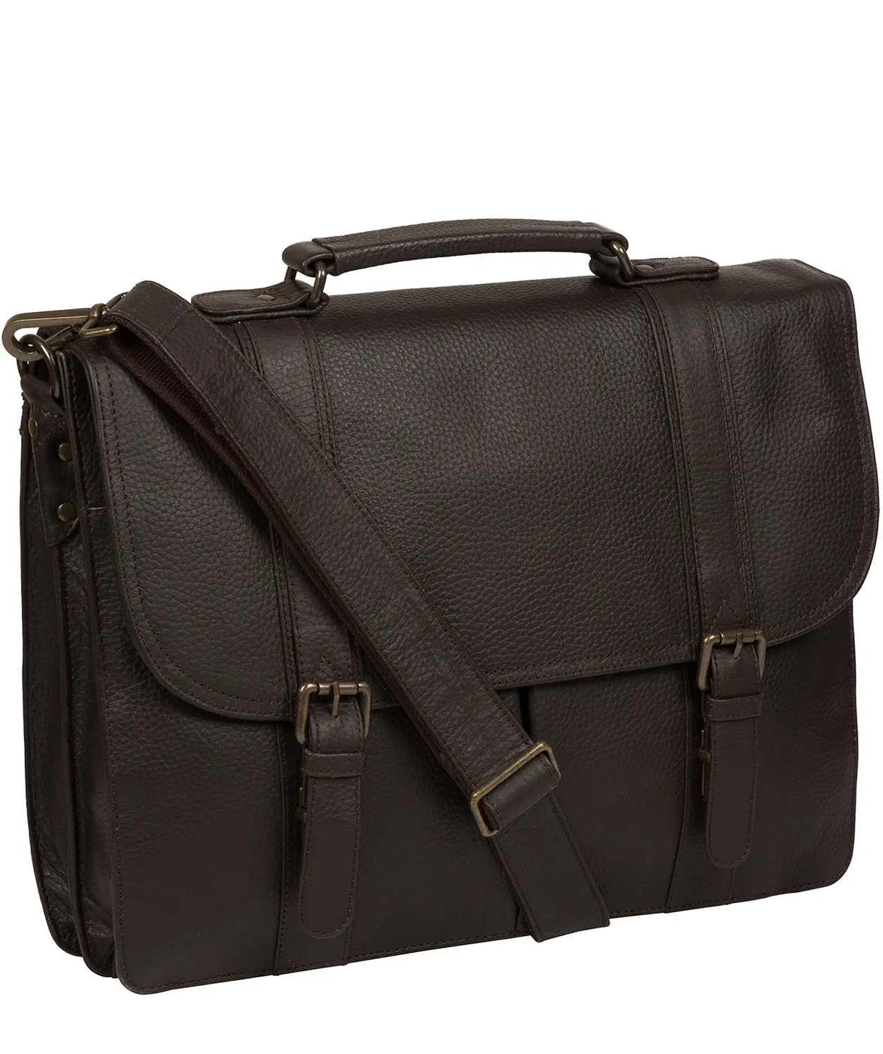 'Caxton' Brown Leather Briefcase