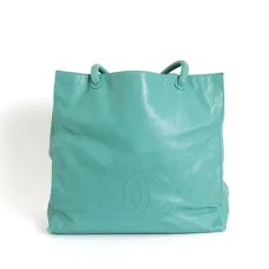 CC Calfskin Tote, Turquoise