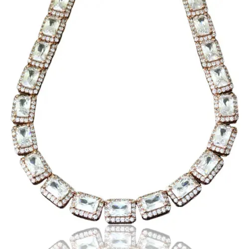 Celestial Radiance Square Tennis Necklace