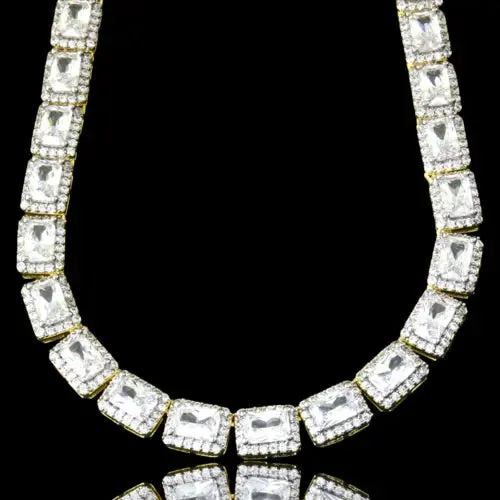 Celestial Radiance Square Tennis Necklace