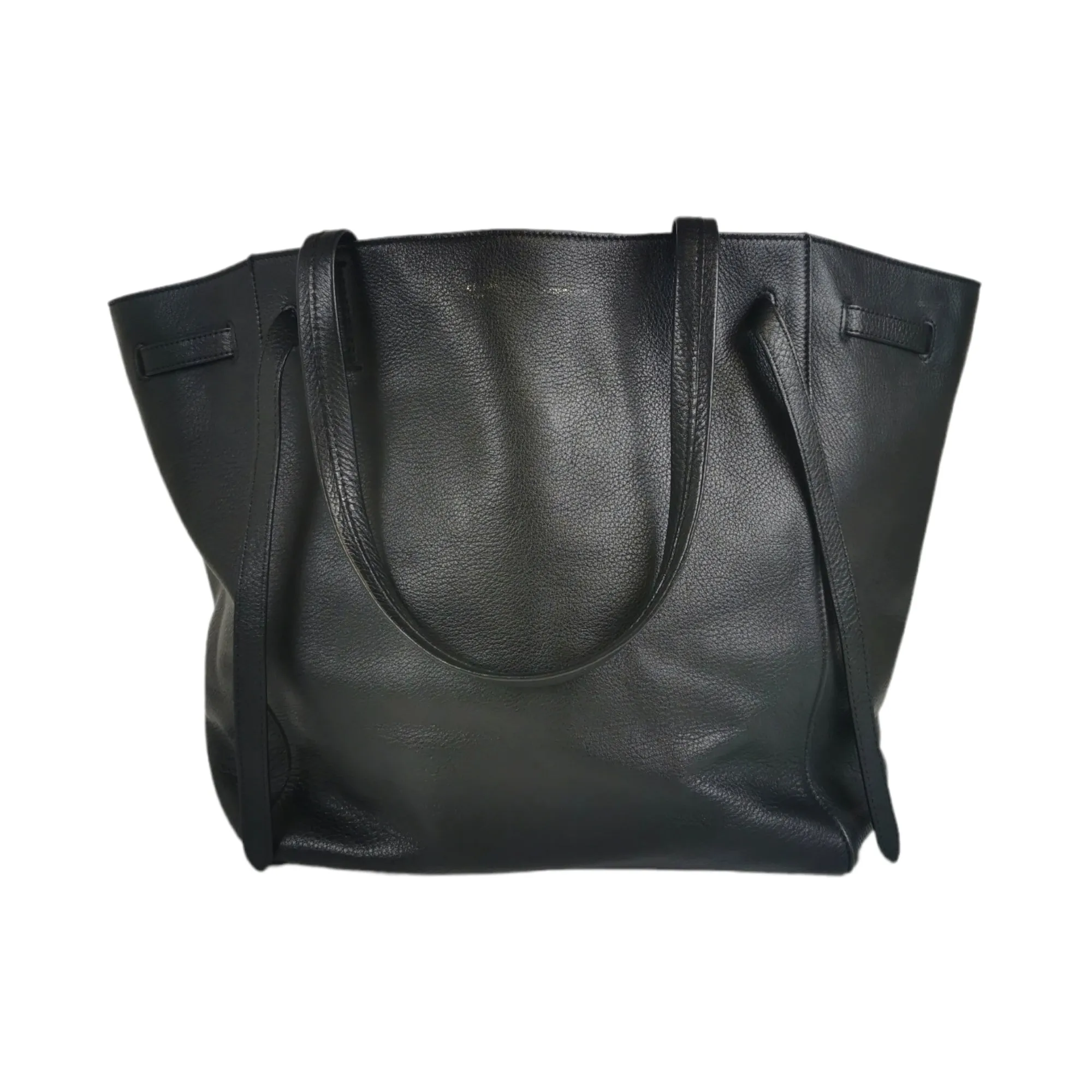 Celine Cabas Phantom Small Tote Bag Black Leather