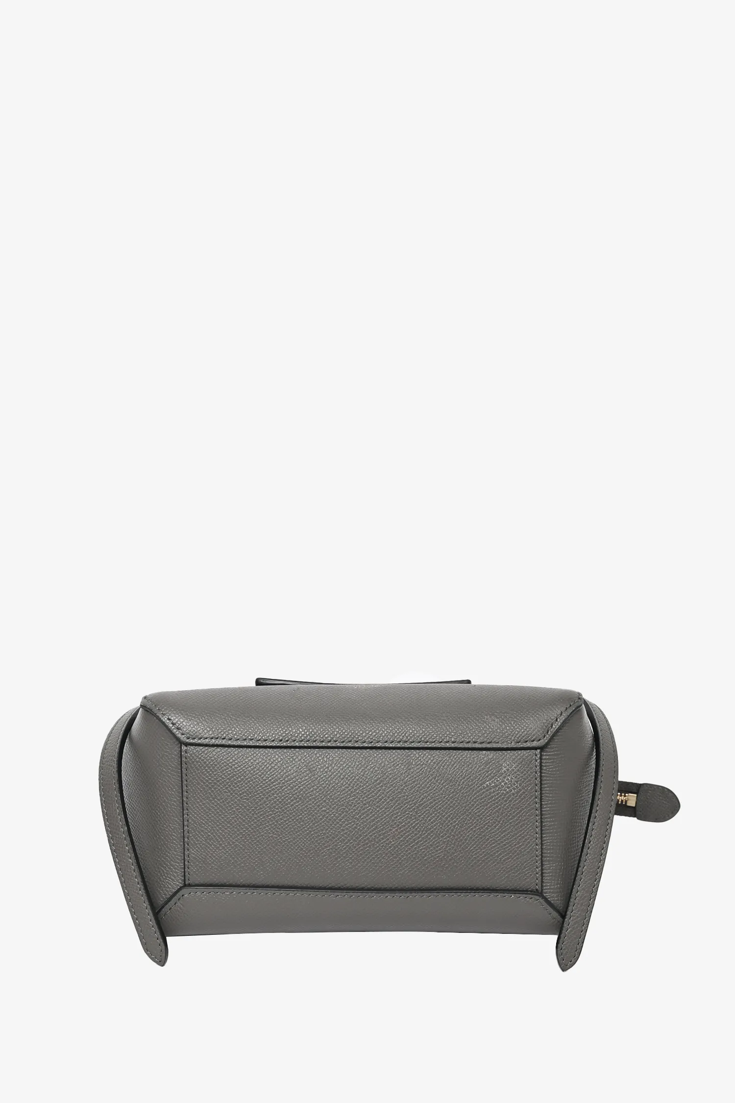 Celine Grey Grained Leather Nano Belt Bag with Strap