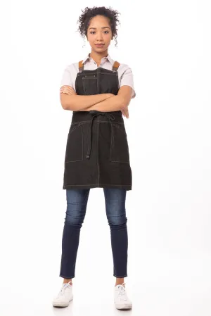 Chef Works Berkeley Petite Bib Apron- Black