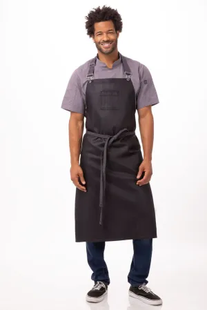 Chef Works Boulder Chefs Bib Apron- Purple Black