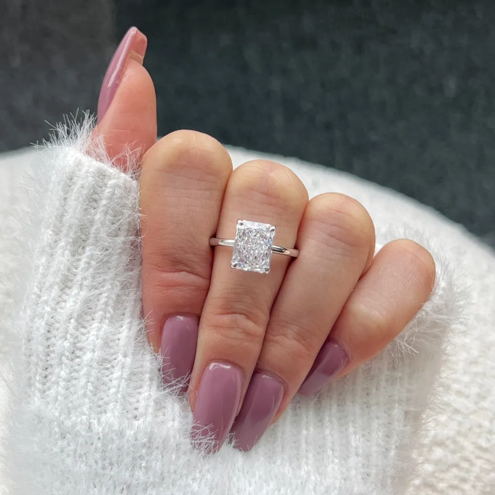 Classic 4 Carat Radiant Cut Engagement Ring