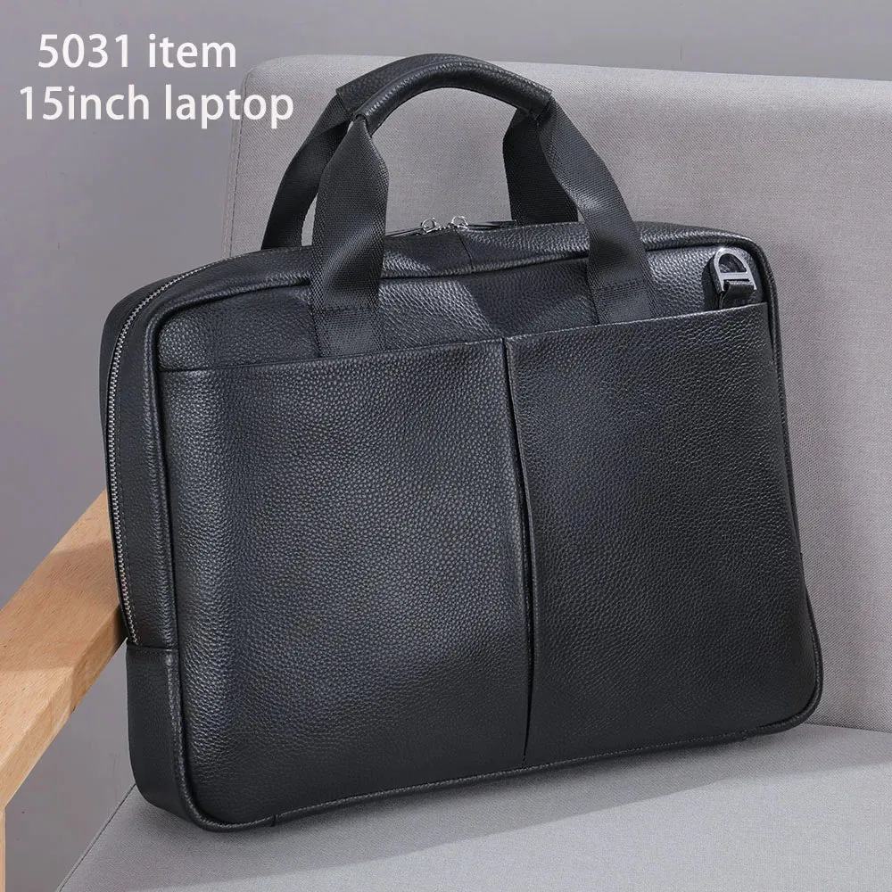 Classic Leather Business Briefcase for Men