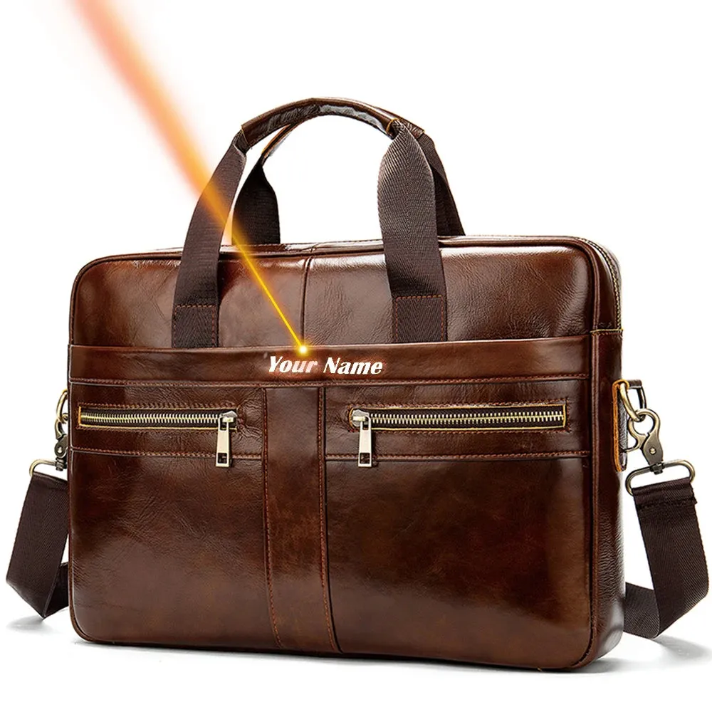 Classic Leather Business Briefcase for Men