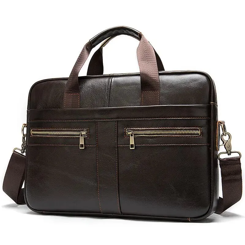 Classic Leather Business Briefcase for Men