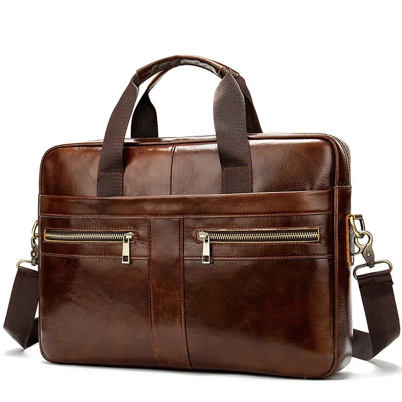 Classic Leather Business Briefcase for Men