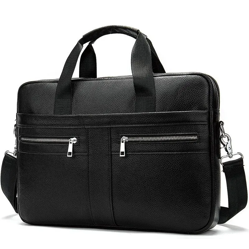 Classic Leather Business Briefcase for Men