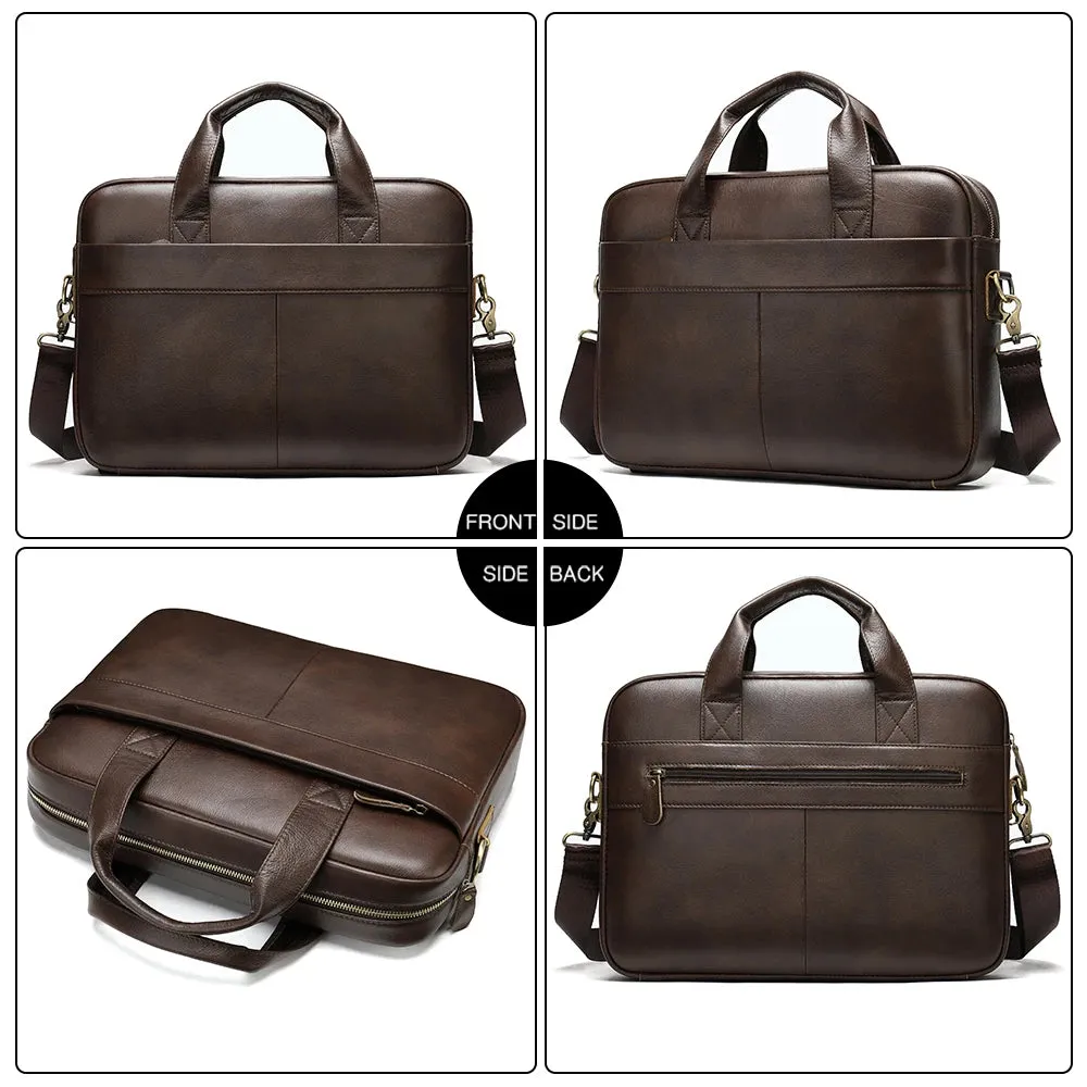 Classic Leather Business Briefcase for Men