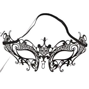 Come Closer Exquisite Black Venetian Mask | Metal | Lightweight | Bendable