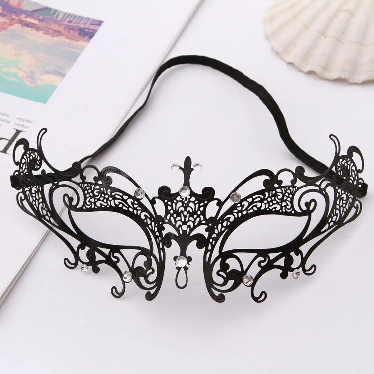 Come Closer Exquisite Black Venetian Mask | Metal | Lightweight | Bendable