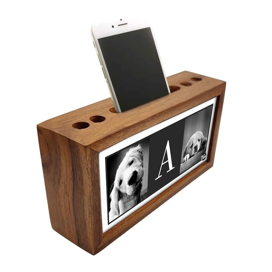 Custom Wood desktop organizer shelf - Dog