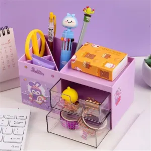 Desk organizer With Decorative Stickers (Random Color)