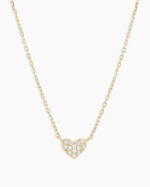 Diamond Pavé Heart Charm Necklace