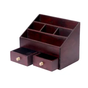 Double Drawer Multiple Slot Handmade Desk Organiser