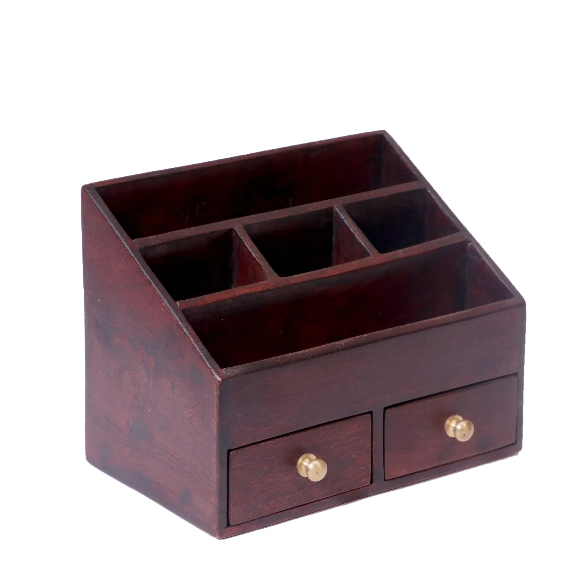 Double Drawer Multiple Slot Handmade Desk Organiser