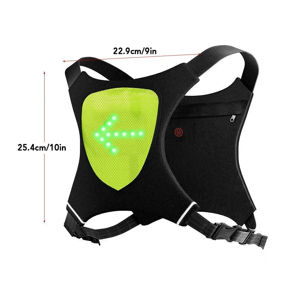 Double-sided LED Turn Signal Bike Pack LED Backpack with Direction Indicator USB Rechargeable Safety Light Bag Waterproof Bicycle Backpack Wireless Remote Control Bicycle Bag Sports Vest Ultralight Riding Bag