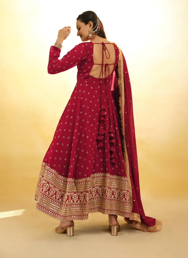 Embroidered Anarkali Suit Exquisite Detailing Throughout