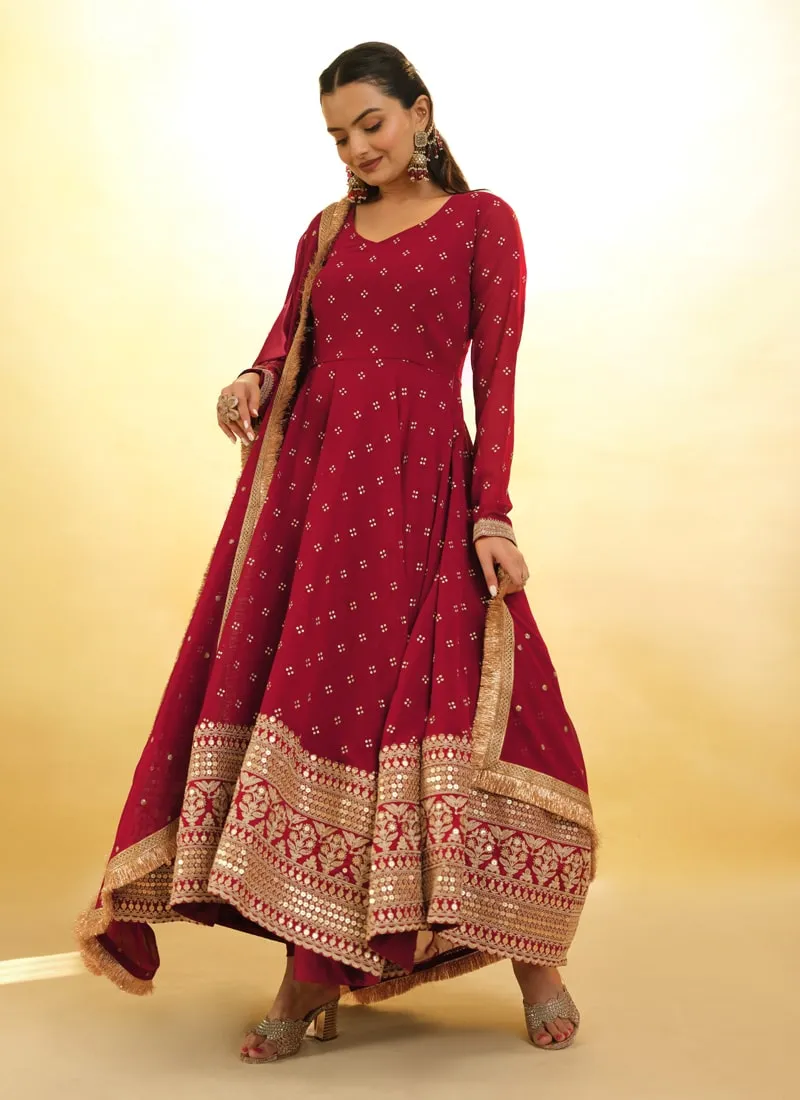 Embroidered Anarkali Suit Exquisite Detailing Throughout