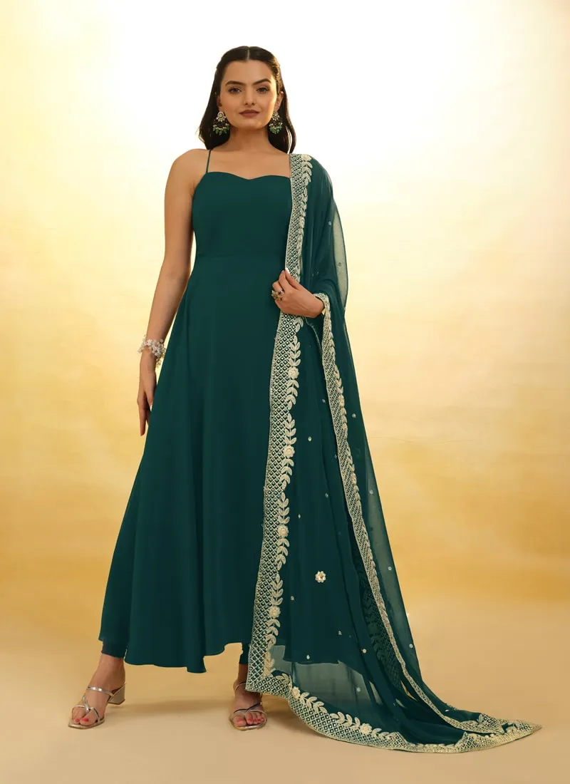 Embroidered Anarkali Suit Exquisite Detailing Throughout