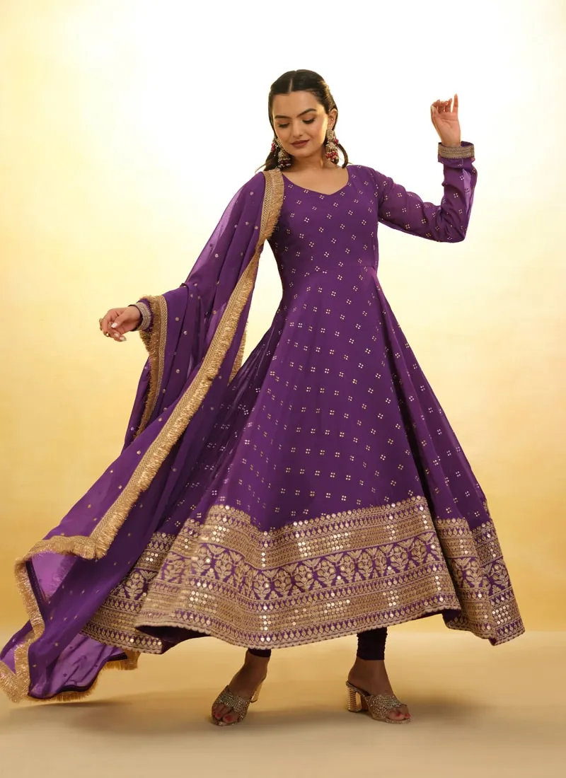 Embroidered Anarkali Suit Exquisite Detailing Throughout