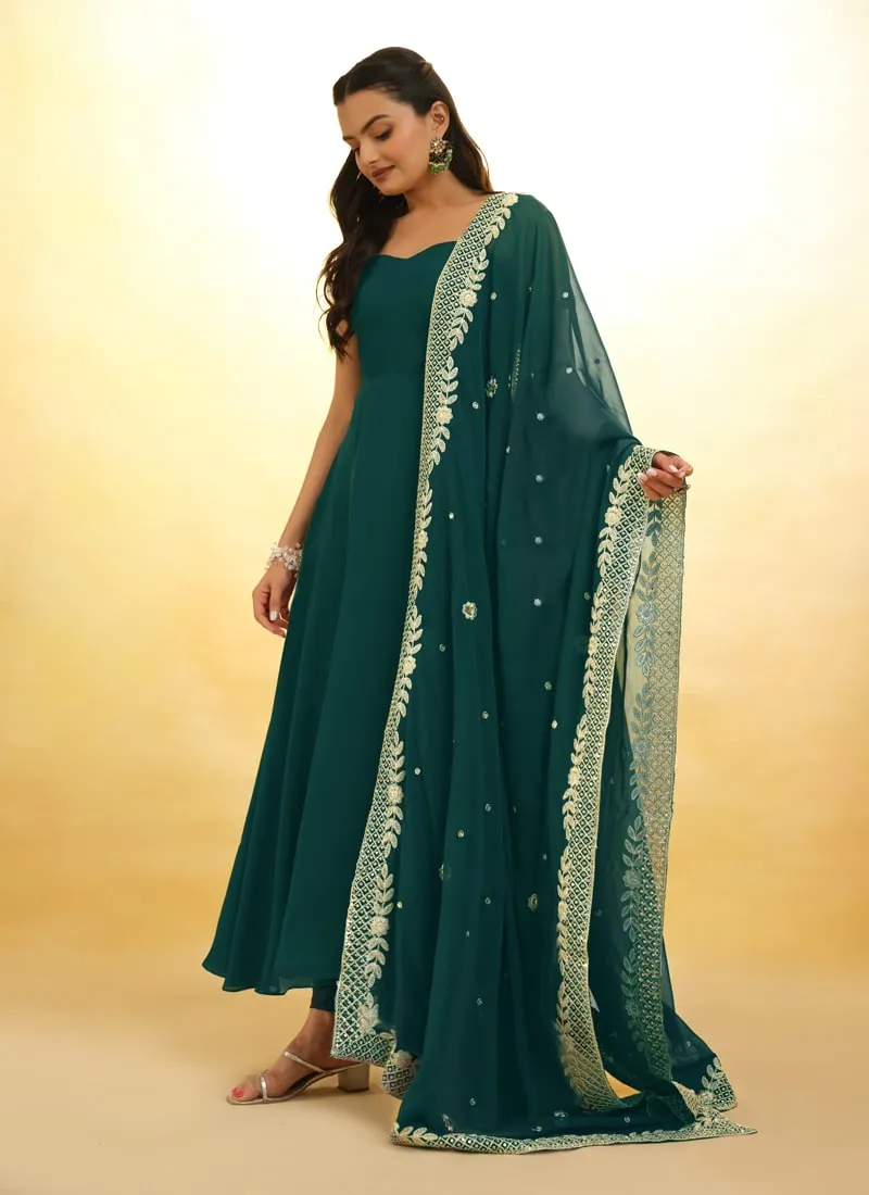 Embroidered Anarkali Suit Exquisite Detailing Throughout