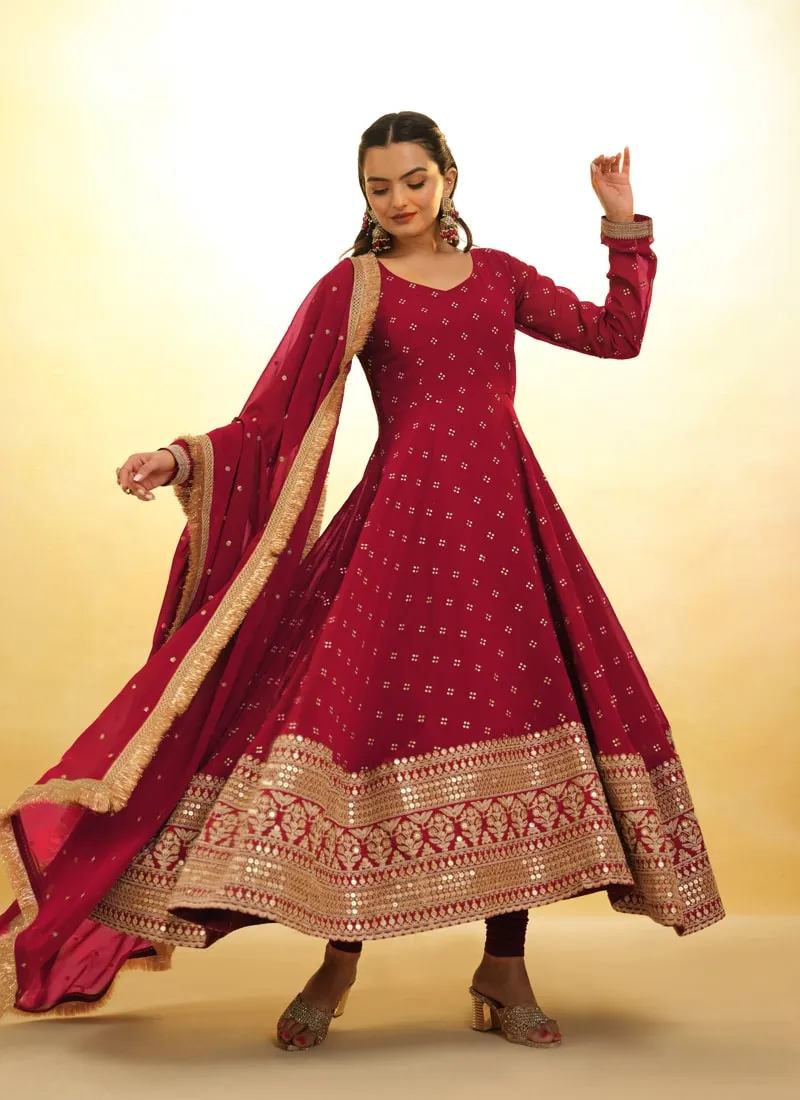 Embroidered Anarkali Suit Exquisite Detailing Throughout