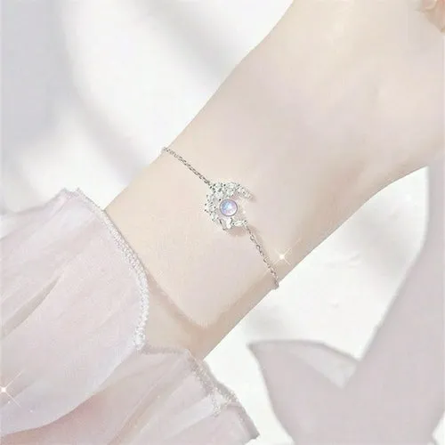 Exquisite Butterfly Chain Bracelet Shiny Zirconia Flower Star