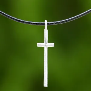 Exquisite Cross Silver Pendant Necklace