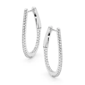 Exquisite Cubic Zirconia Oval Hoop Earrings