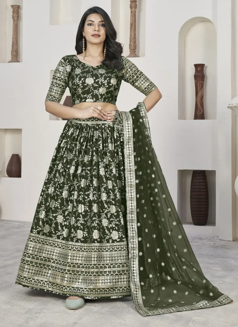 Exquisite Dola Jacquard Lehenga Choli Set