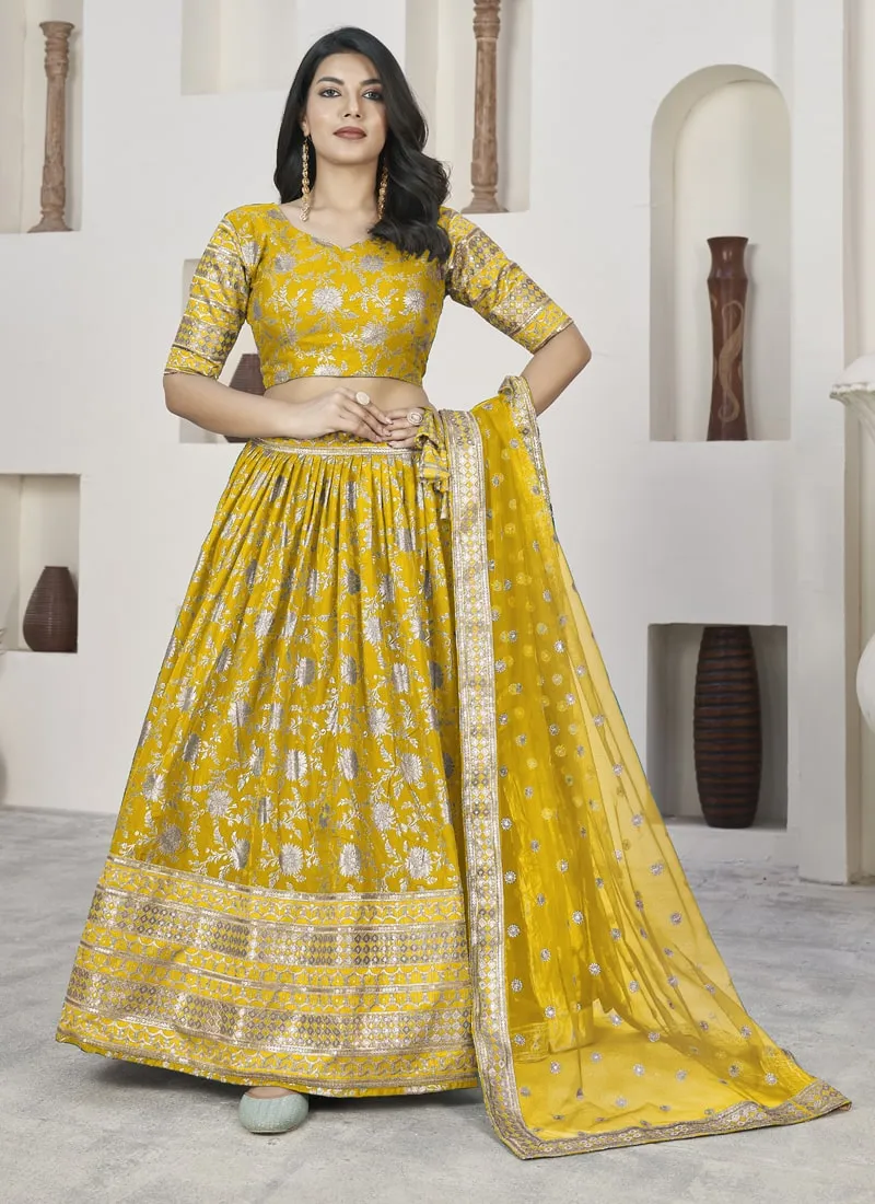 Exquisite Dola Jacquard Lehenga Choli Set